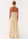 Jacinda Drop Waist Maxi Dress Cream