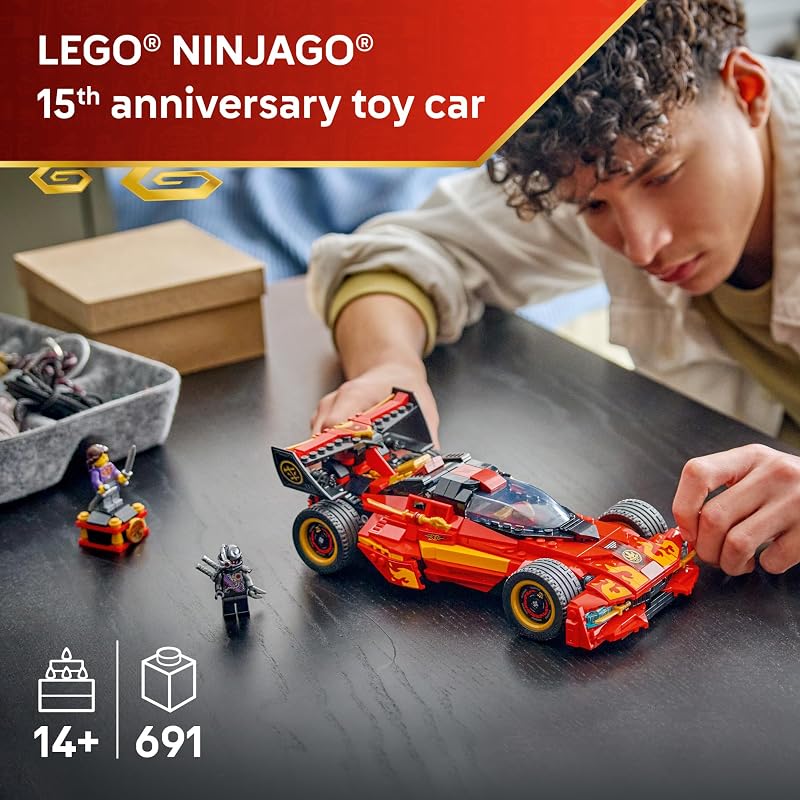 LEGO NINJAGO X 1 Ninja Charger 15th Anniversary 71867 Collectible Building Set for Boys Girls Ages 14 Toy Car Motorcycle 3 Minifigures 691 pieces Gift for Birthdays