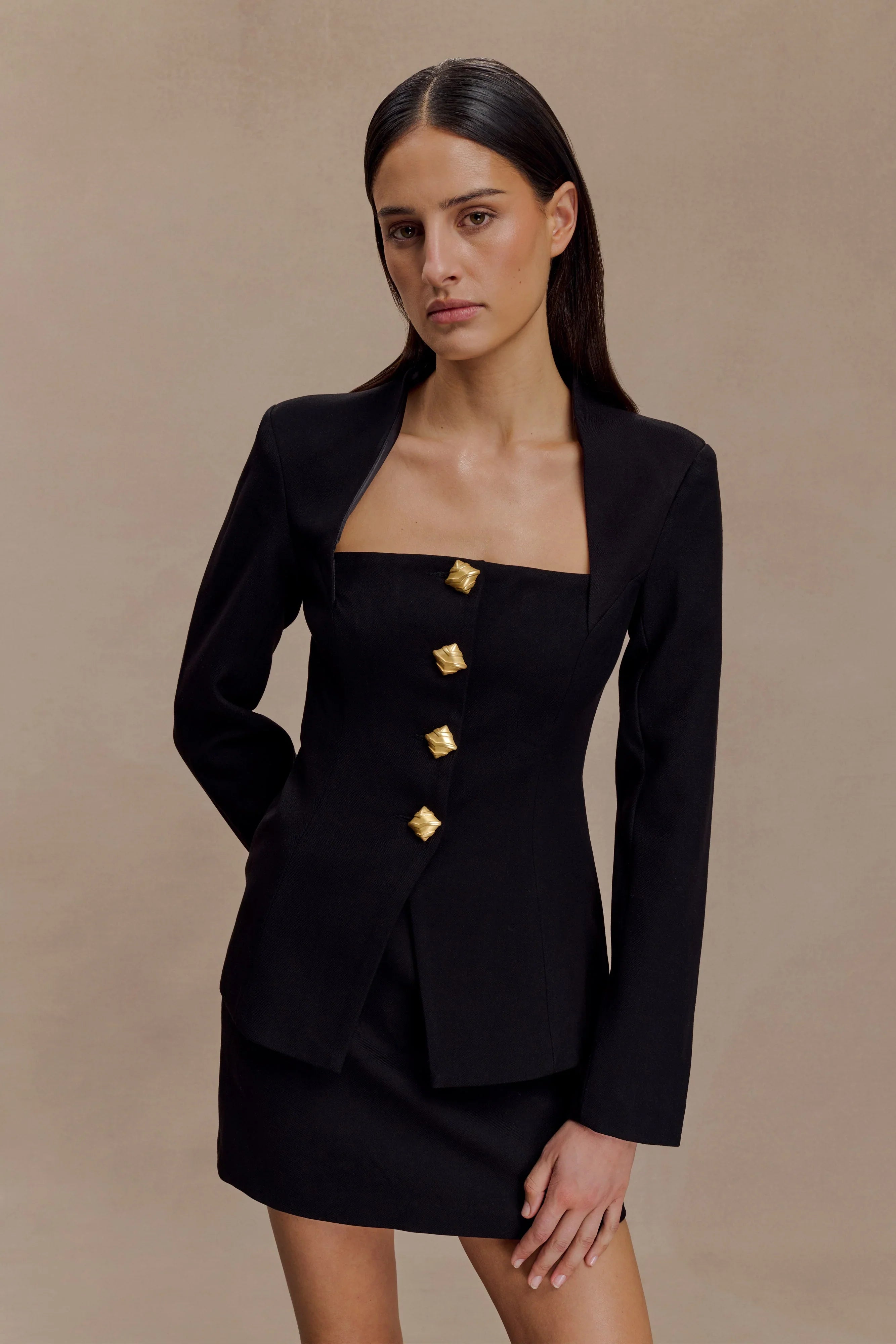 Gina Suiting Mini Skirt Black