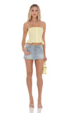 Smocked Button Top in Yellow
