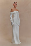 Giselle Off Shoulder Cowl Neck Maxi Dress White