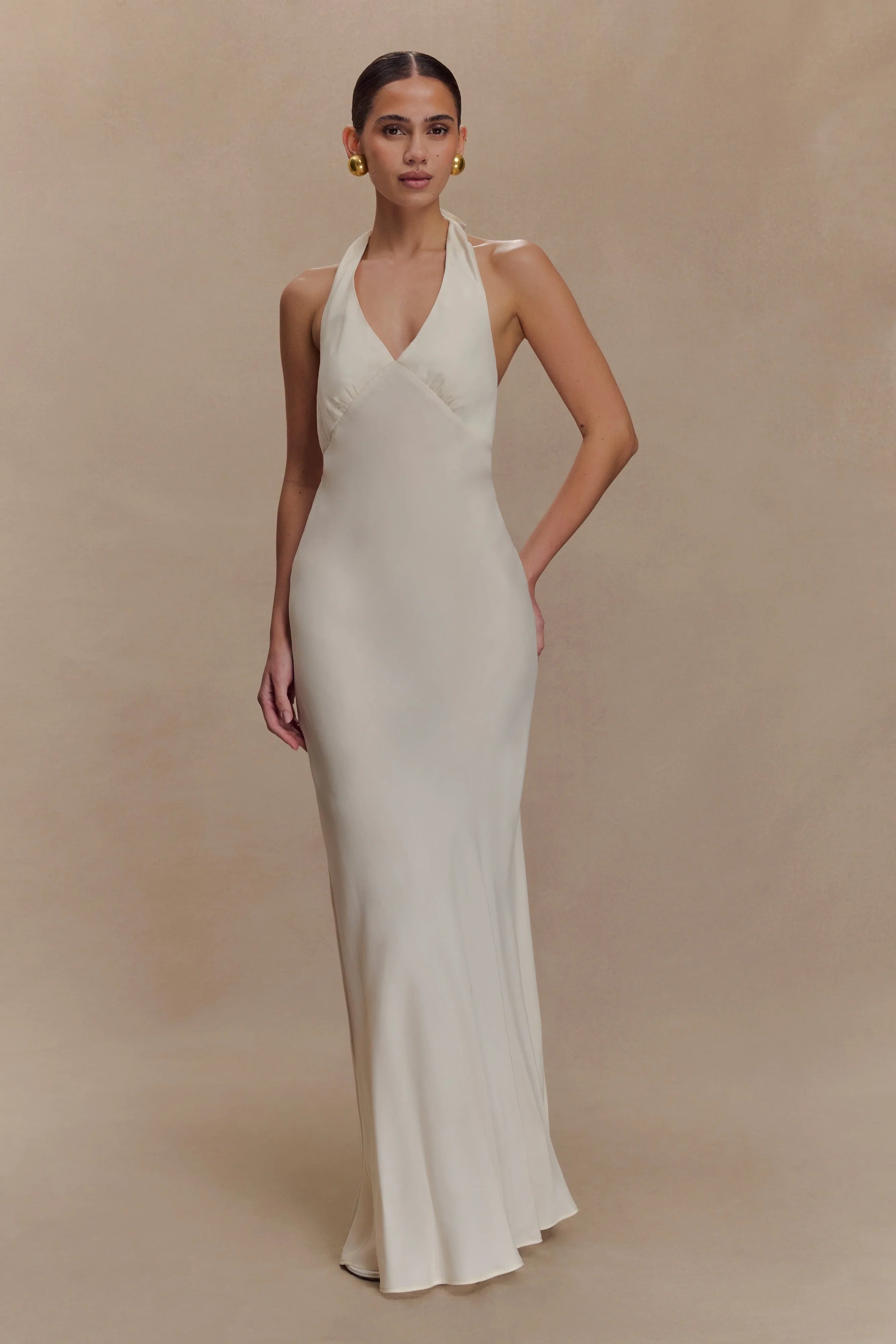 Louisiana Halter Maxi Dress Ivory