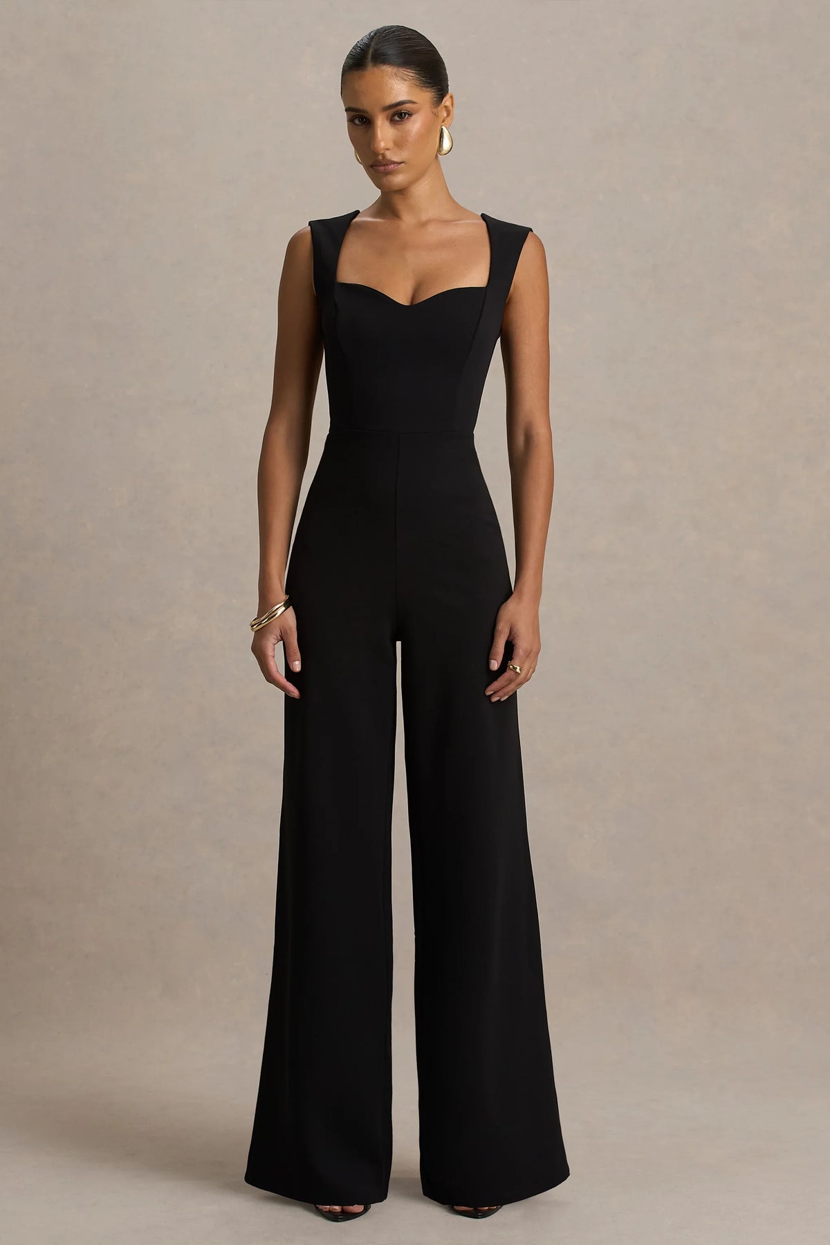 Everlee Black Sweetheart Neck Jumpsuit