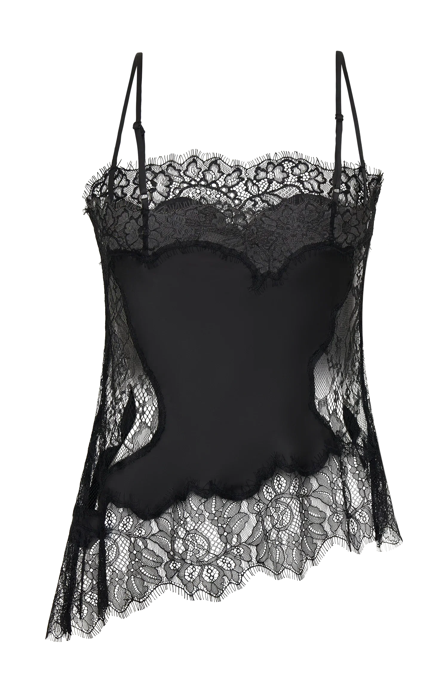 Miriam Satin Lace Camisole Black