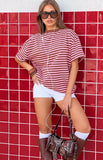 Alba Pink Stripe Oversized Tee