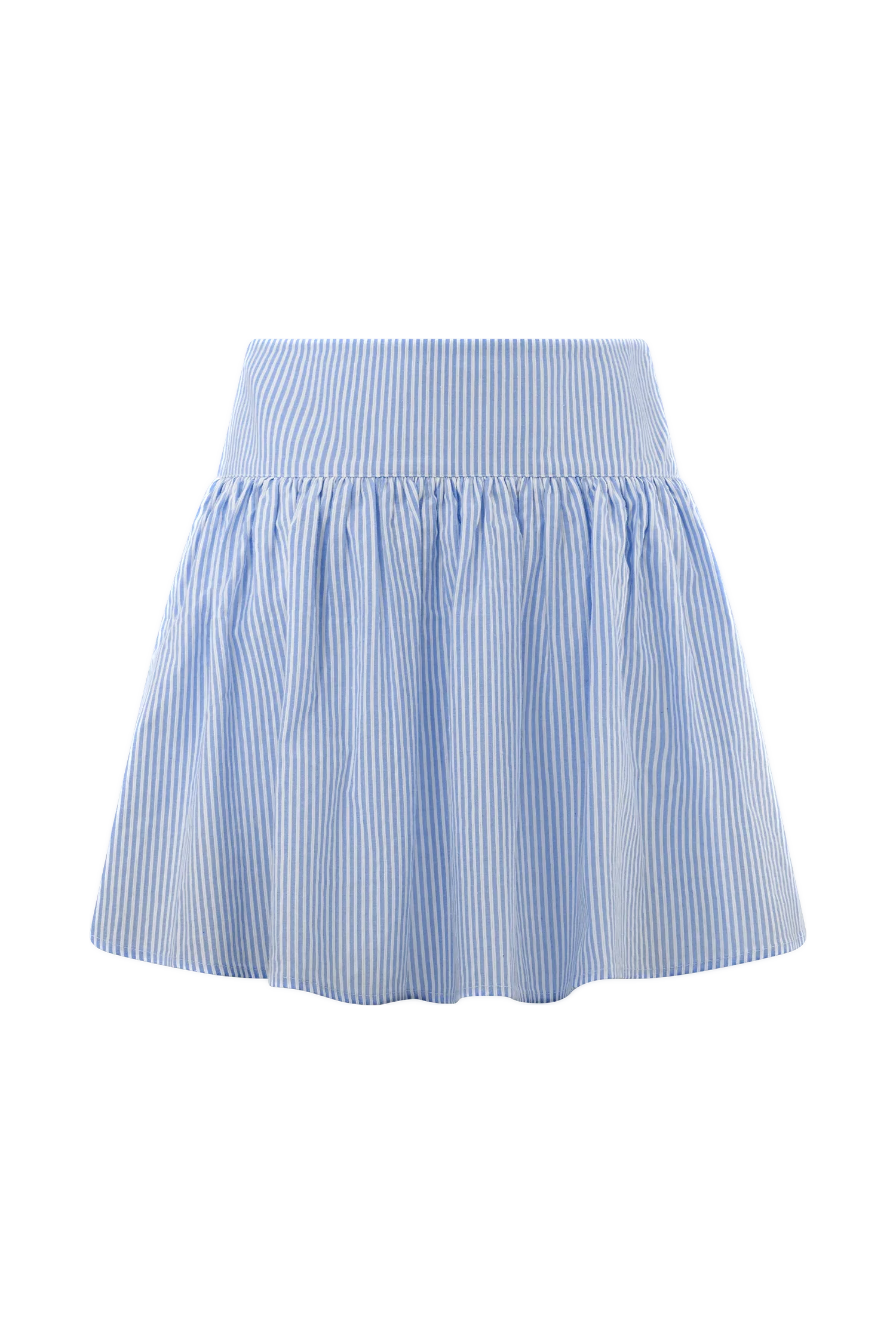 Gretel Hem Mini Skirt Blue Pinstripe