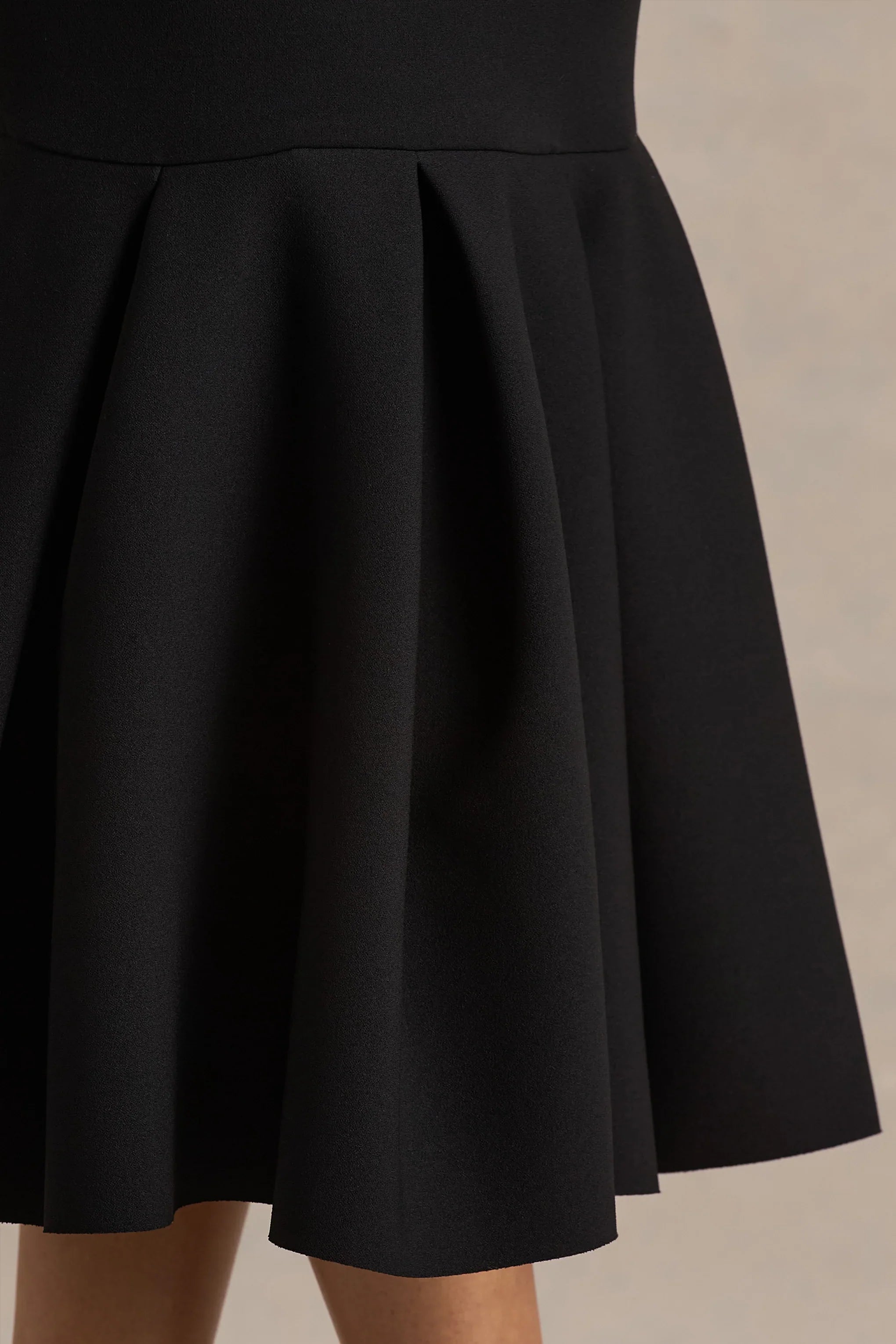 Liberty Black High Neck Mermaid Midi Dress With Ruffling Detail