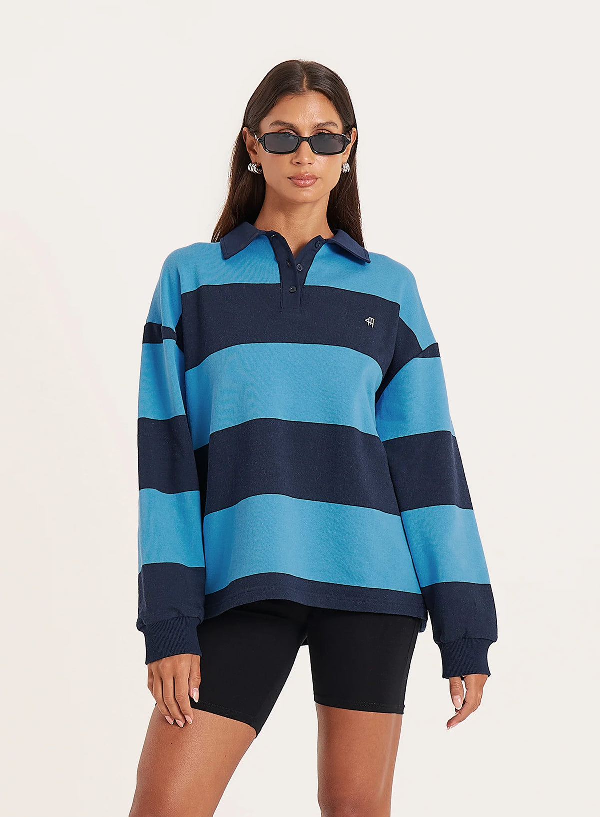 Blue Stripe Fourth Branded Rugby Top