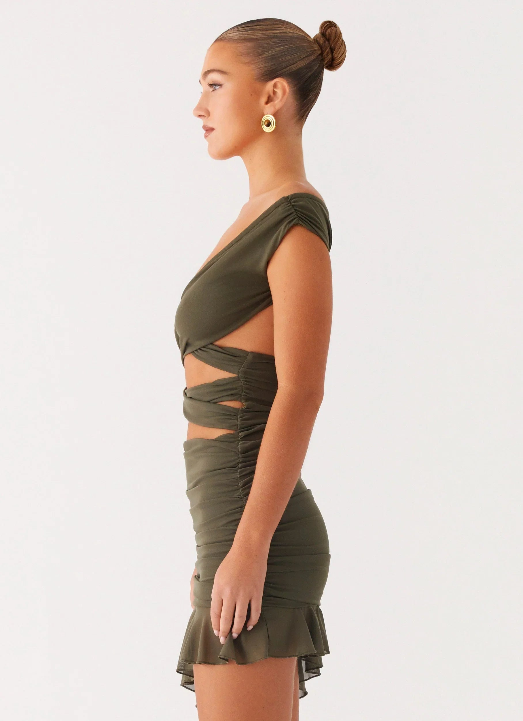 Ivy Whisper Mini Dress Khaki
