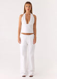 Josephina Linen Pant White