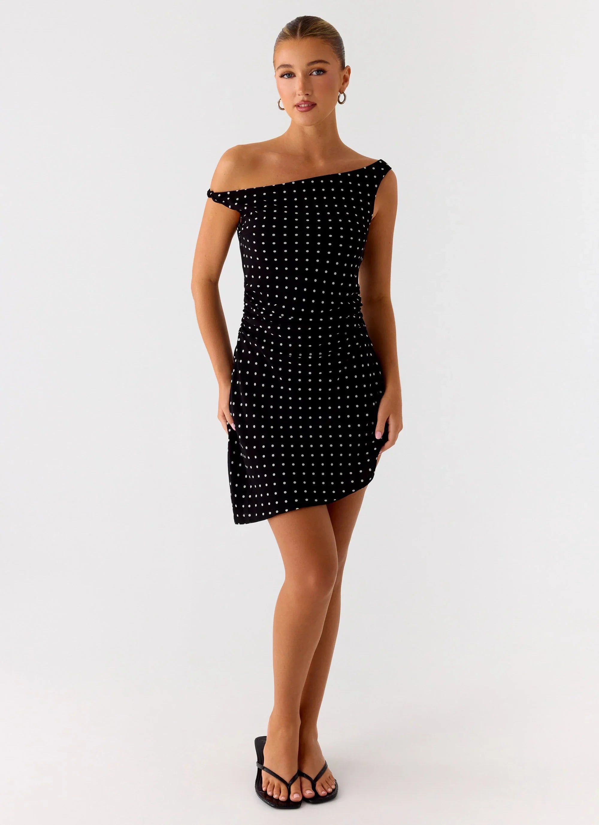 Delusional Mini Dress Black Polkadot