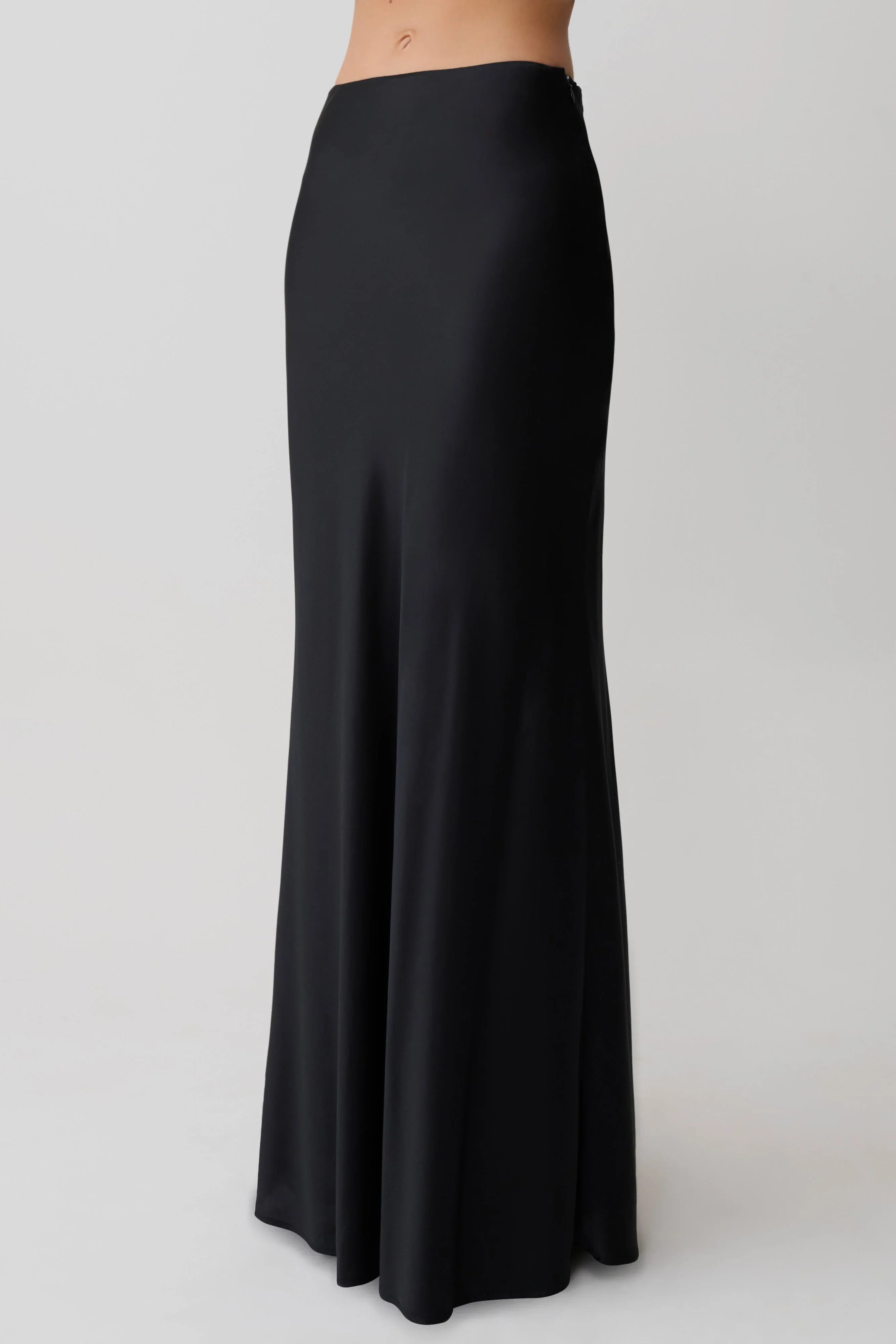Sabrina Silk Blend Maxi Skirt Black
