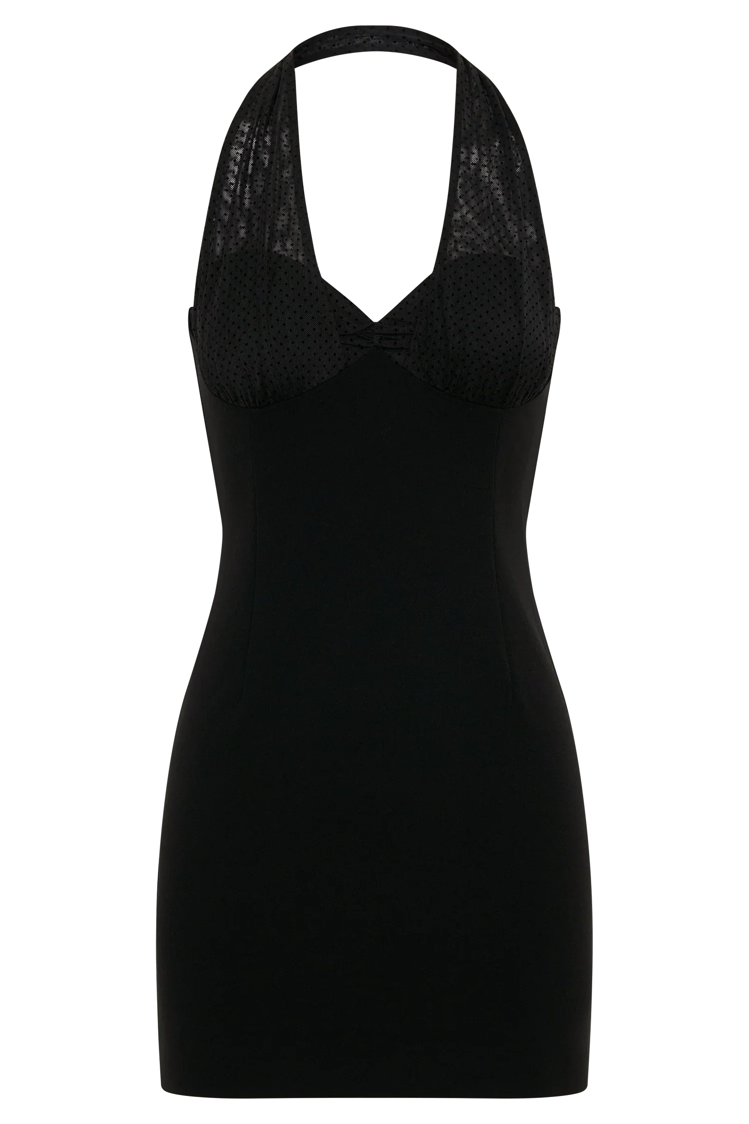 Cressida Crepe Halter Mini Dress Black