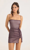 Mesh Bodycon Dress in Purple