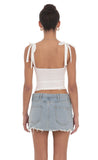 Shoulder Ties Twist Top in White