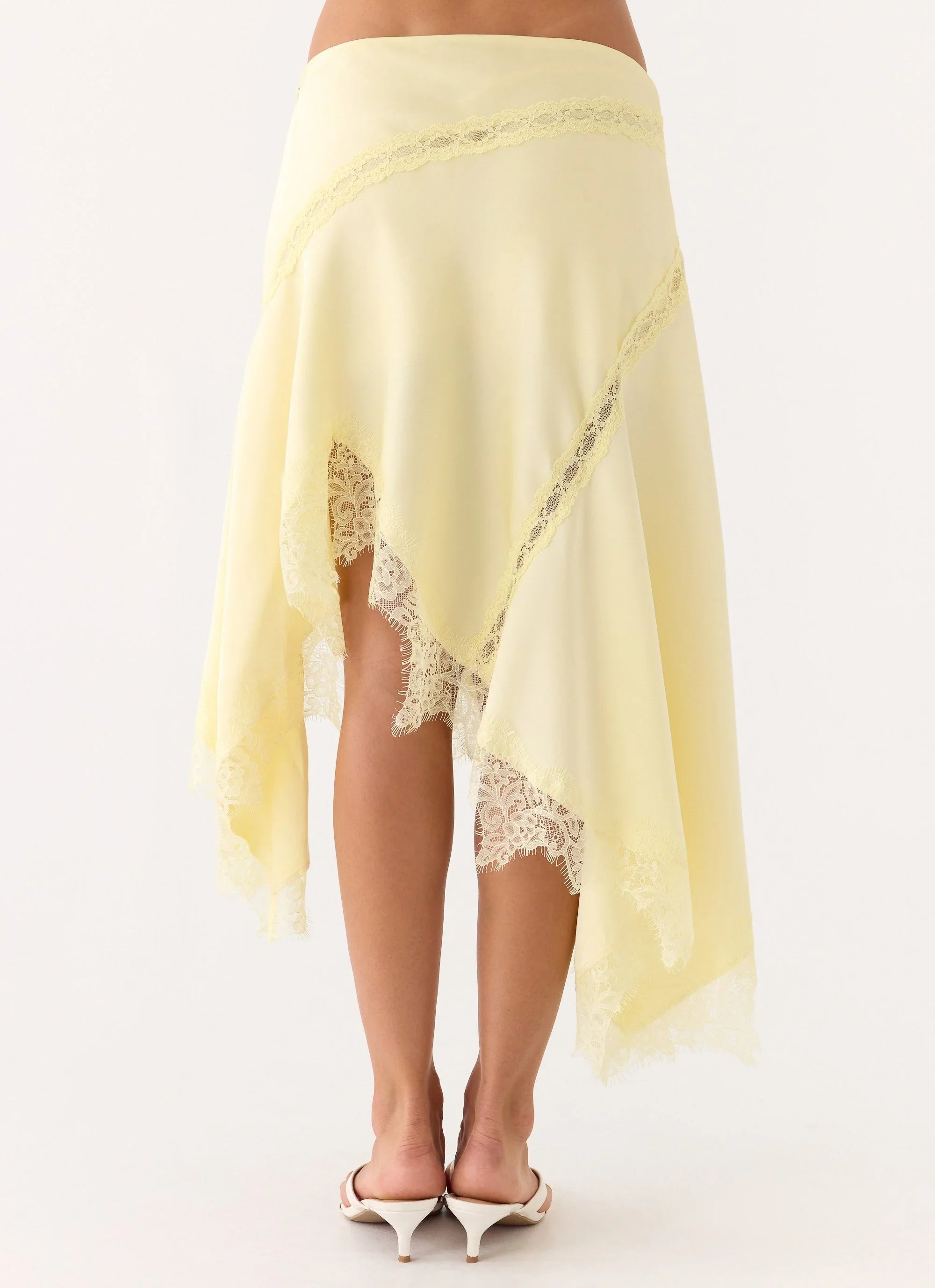 Suay Asymmetrical Midi Skirt Yellow