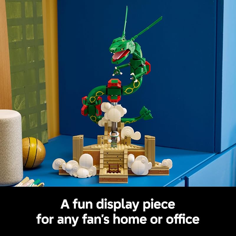 LEGO Pokémon Rayquaza 72168 Collectible Building Set for Adults Ages 18 Posable Pokémon Model Kit for Display Bedroom Desk or Book Shelf Decor