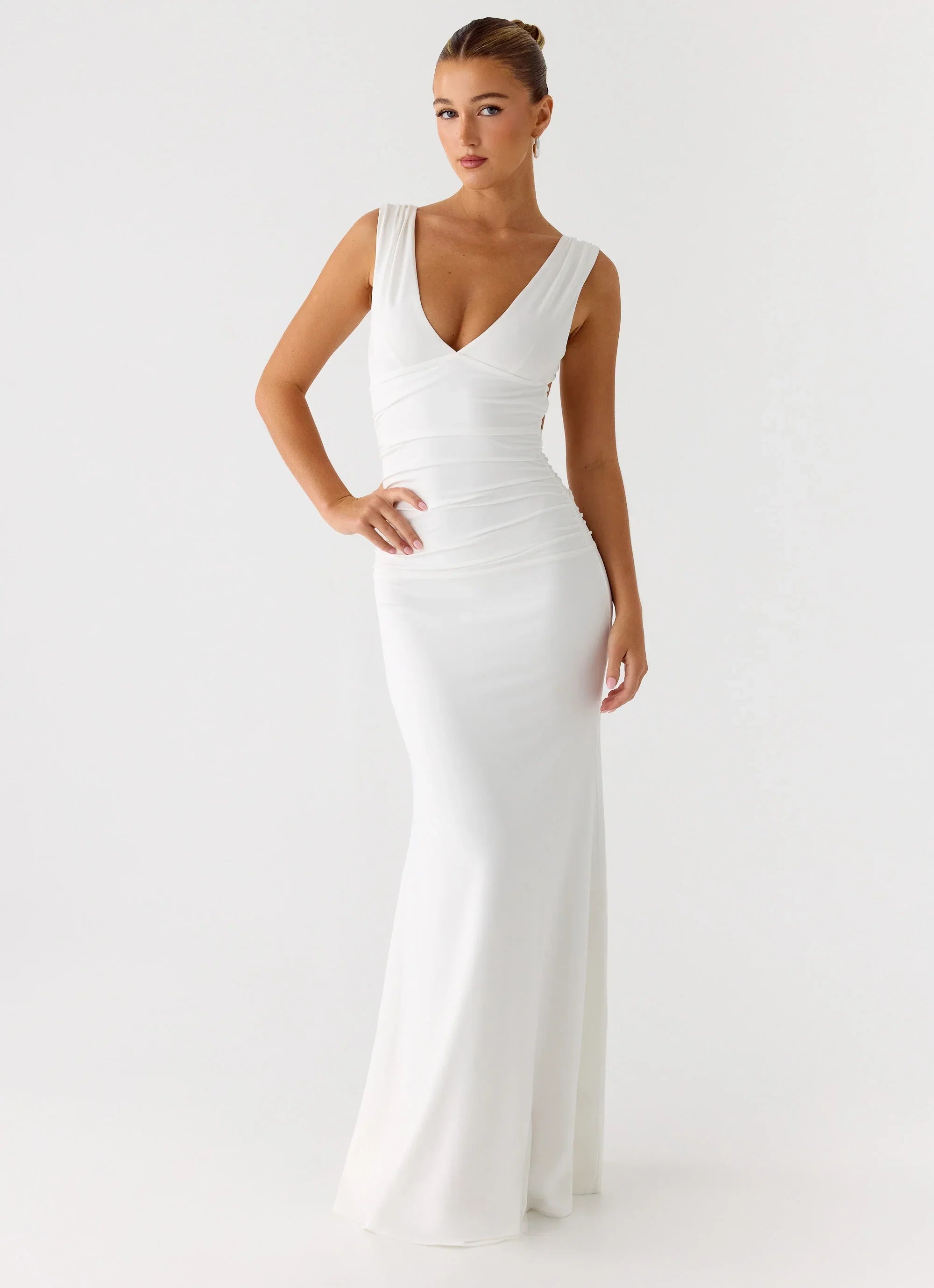 Cherry Sky Maxi Dress White