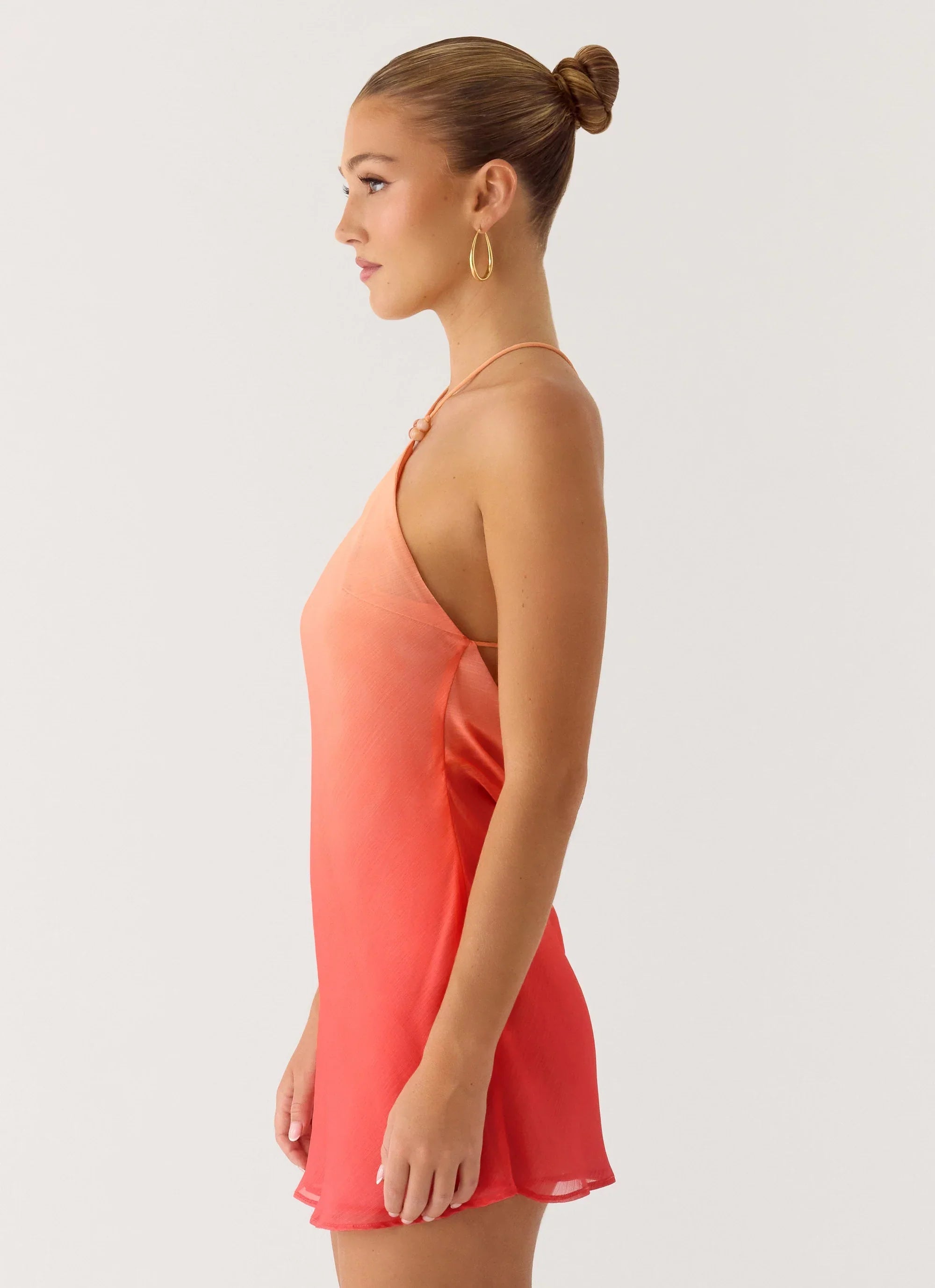 Palm Sugar Beaded Mini Dress Sunset Ombre