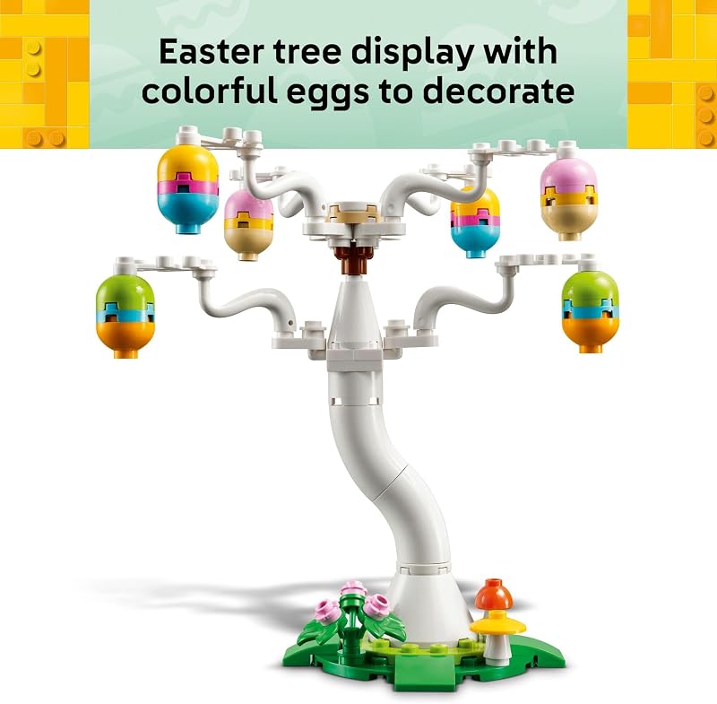 LEGO Easter Bunny and Chick Egg Hunt Building Toy for Girls Boys Springtime Pretend Playset for Kids Ages 8 Basket Stuffer or Gift Idea for Easter Birthdays Special Occasions 40808