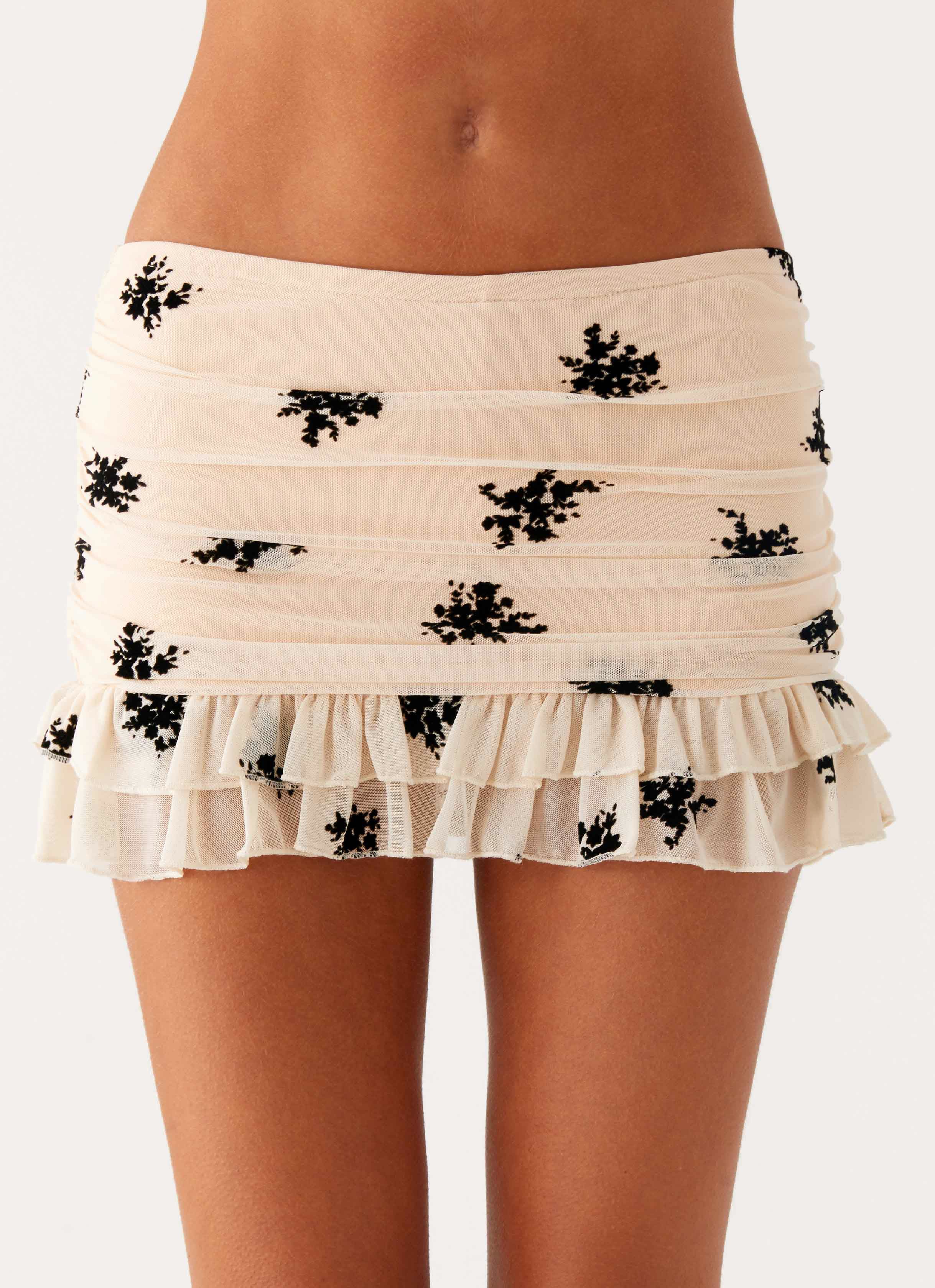 Blind Faith Flock Mini Skort Cream