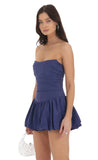 Pointed Corset Bubble Dress in Navy