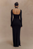 Lyndon Long Sleeve Slinky Maxi Dress Black