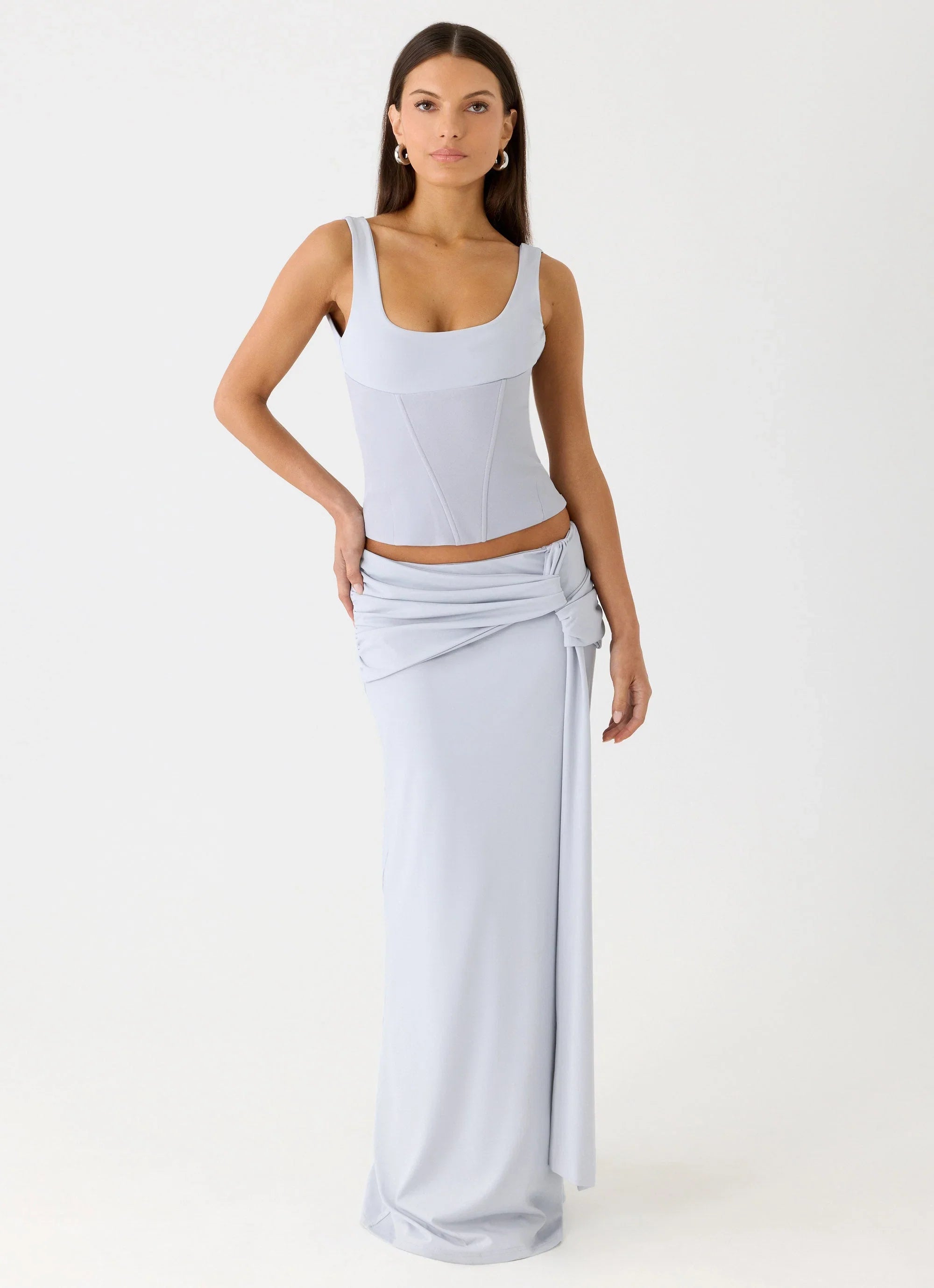 Romana Maxi Skirt Misty Blue