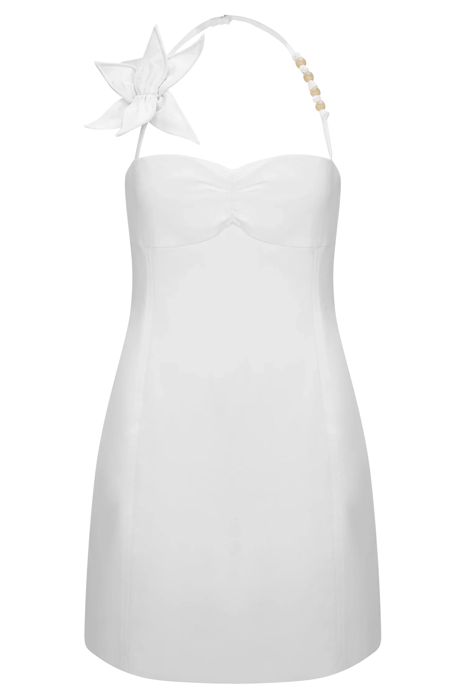 Reyes Cotton Floral Mini Dress White