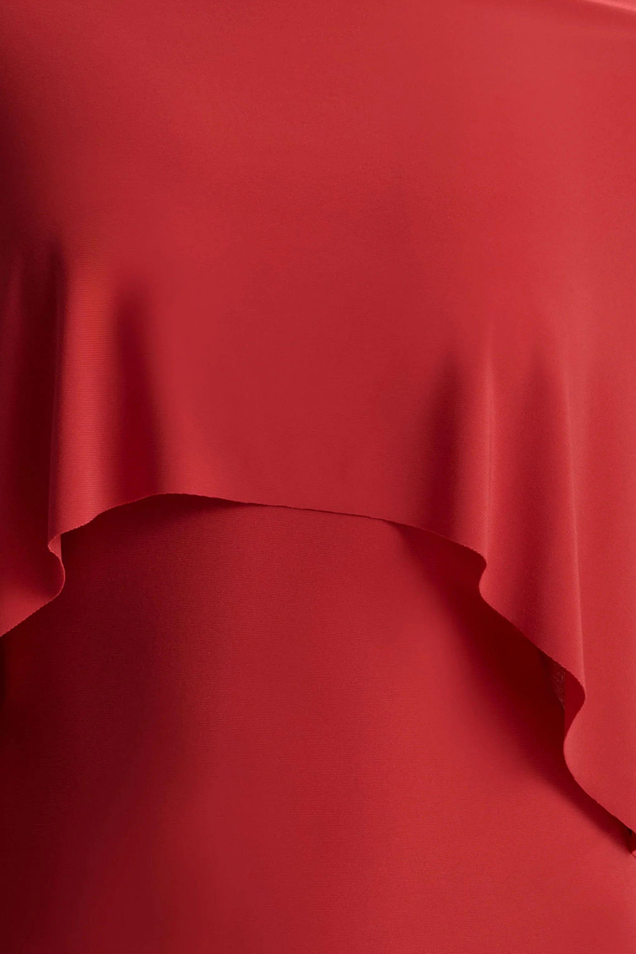 Kalani Red Crew Neck Midi Dress With Cape Sleeves