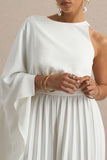 Paradise White Cape Sleeve Jumpsuit