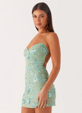 Vietta Sequin Cami Micro Mini Dress Mint