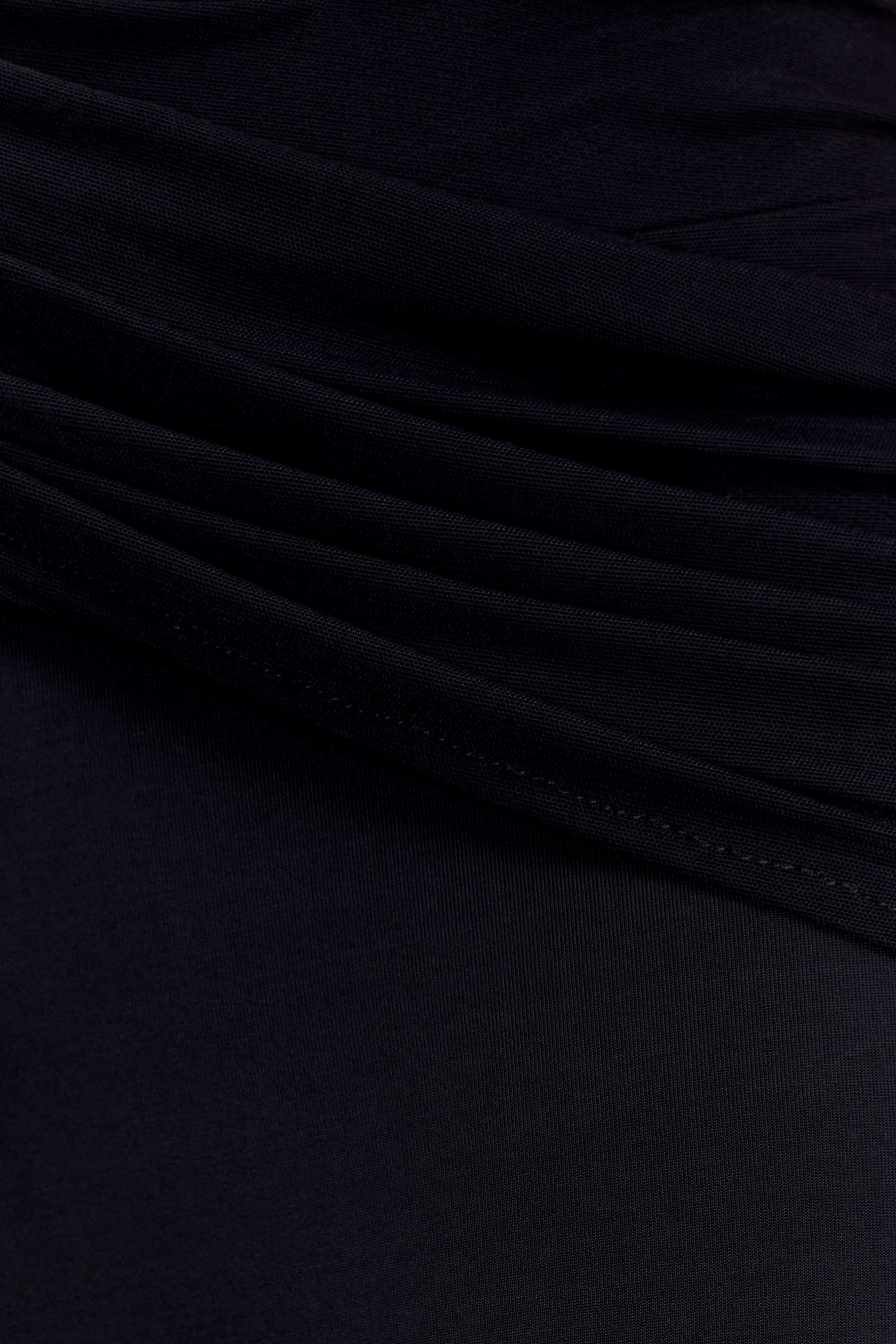 Aspyn Slinky Gathered Wide Leg Pants Black