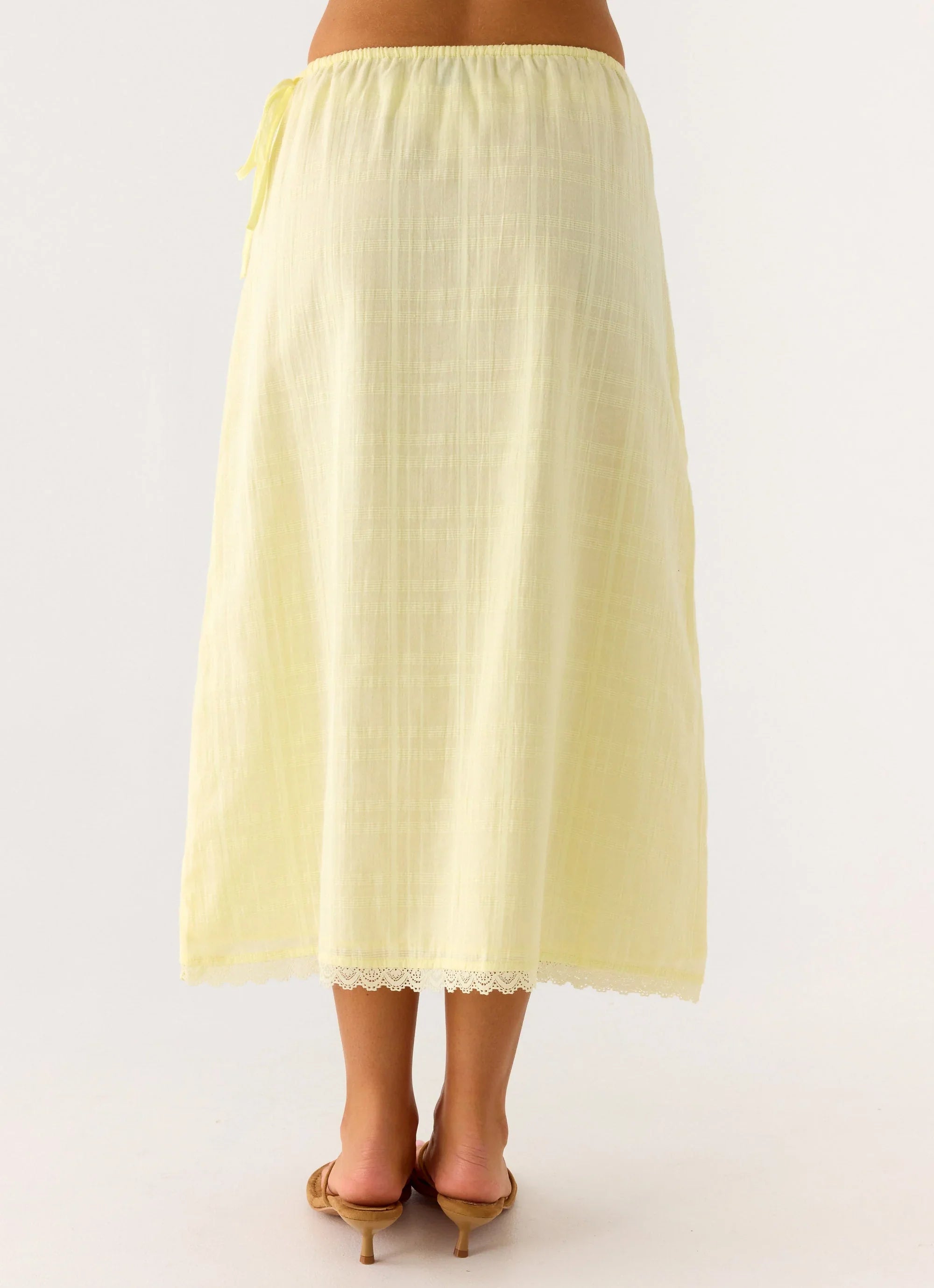 Sweet Lullaby Midi Skirt Lemon Yellow
