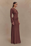 Alexius One Shoulder Knit Maxi Dress Nutmeg