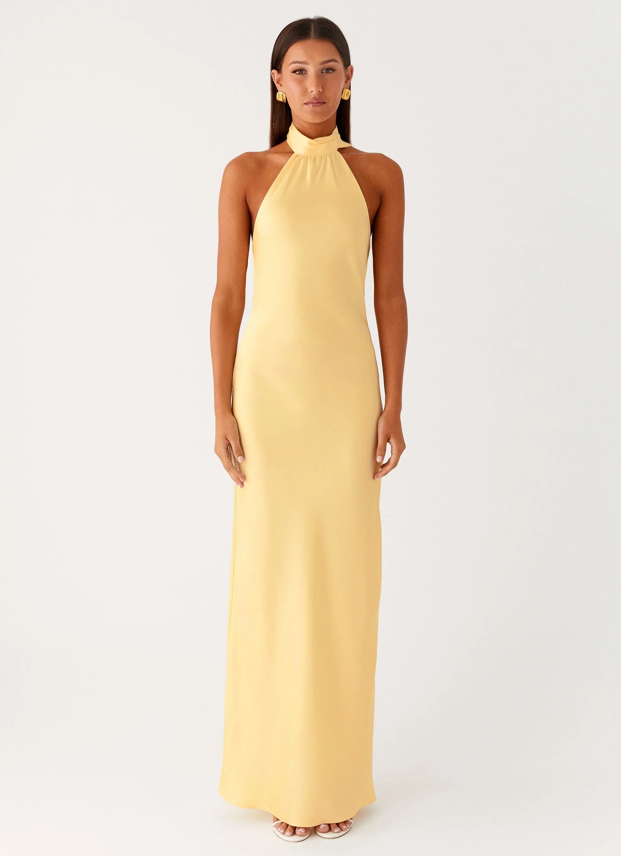 Keena Scarf Maxi Dress Lemon