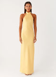 Keena Scarf Maxi Dress Lemon