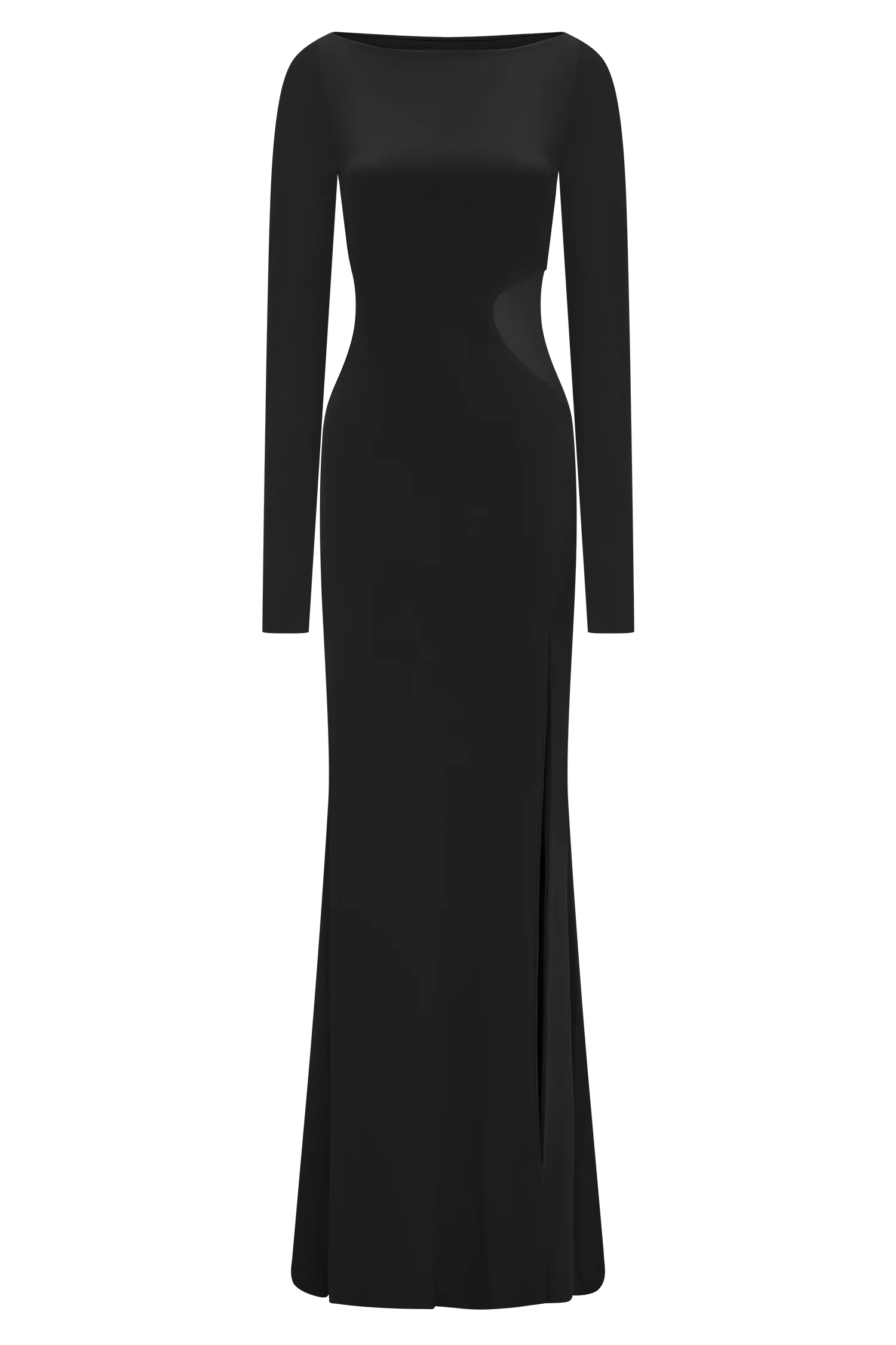 Megan Slinky And Mesh Maxi Dress Black
