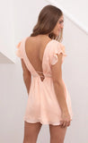 Washed Satin Plunge A line Dress in Coral