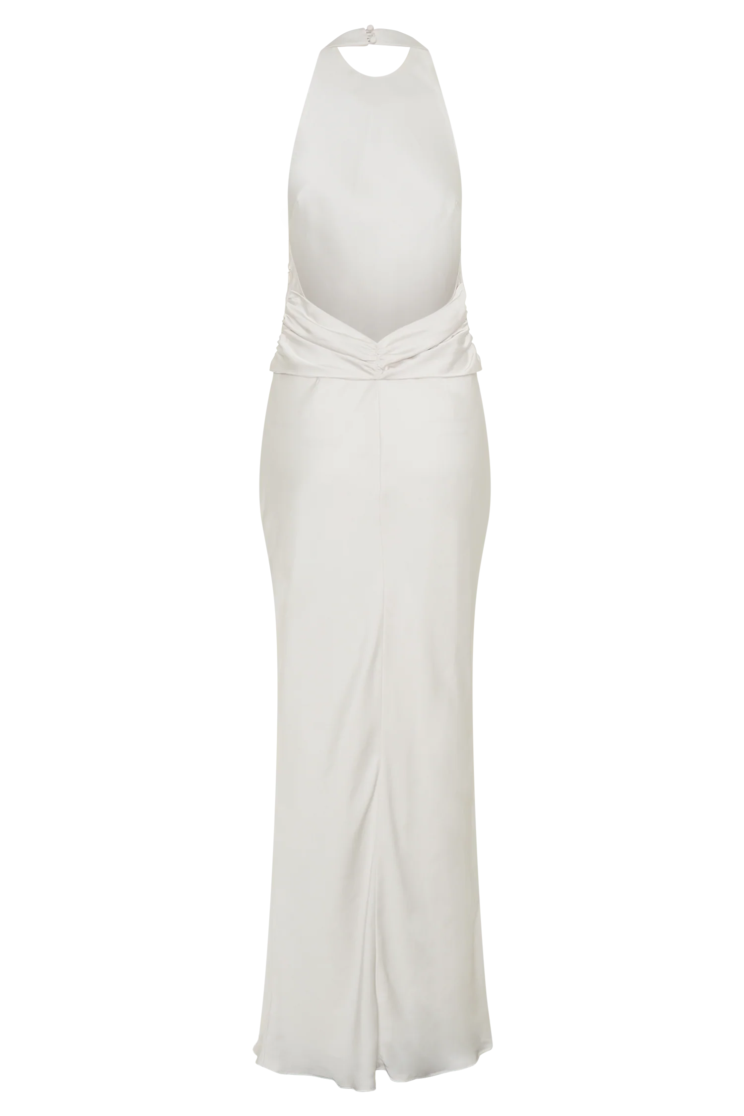Rinna Satin Halter Maxi Dress Ivory