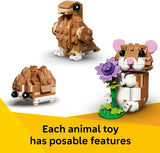 LEGO Creator 3 in 1 Cute Hamster with a Flower Building Toy for Girls Boys Ages 7 Kids Build a Hamster Hedgehog or Eagle Animal Figure Gift Idea for Birthdays 31376