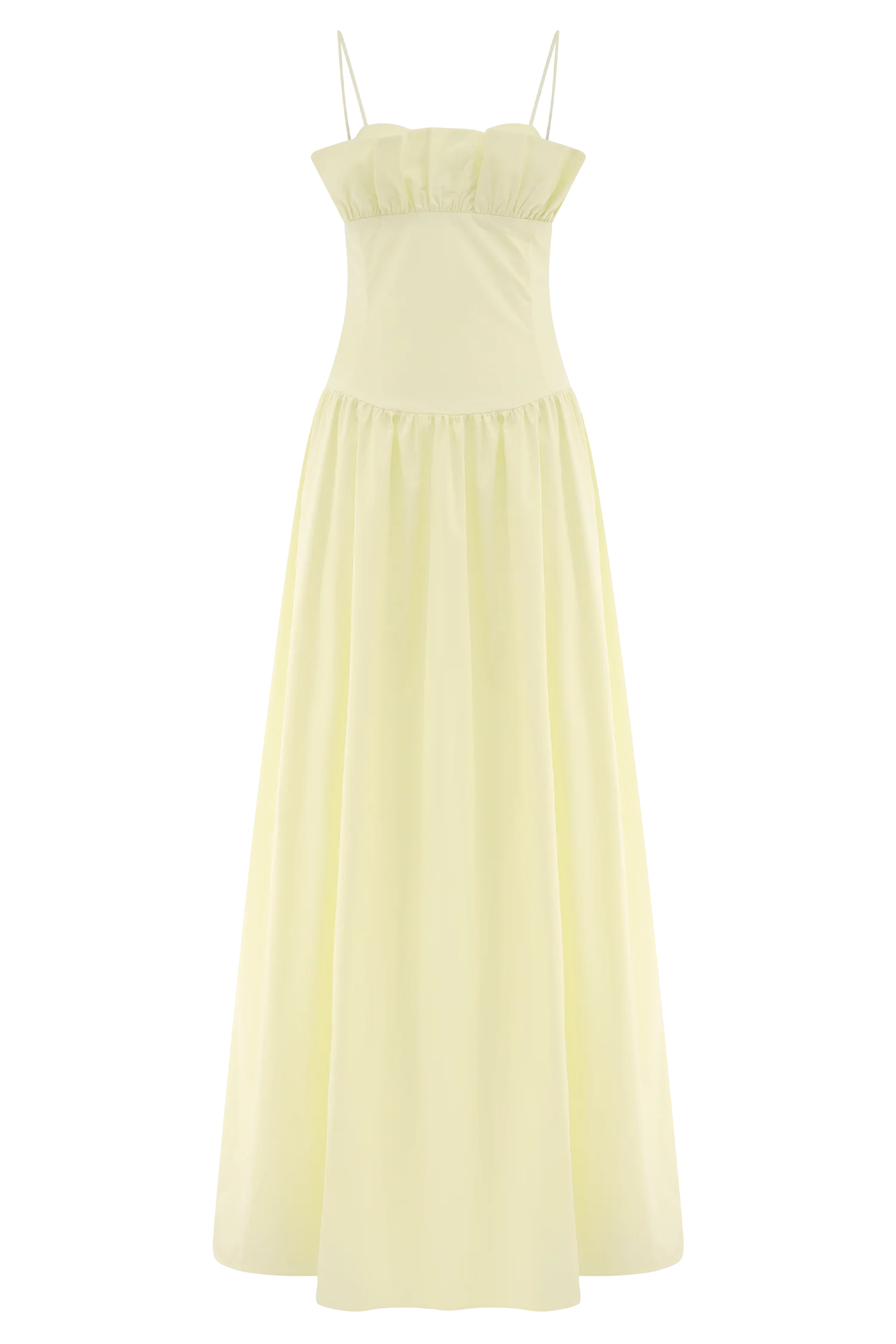 Janis Cotton Frill Maxi Dress Lemon