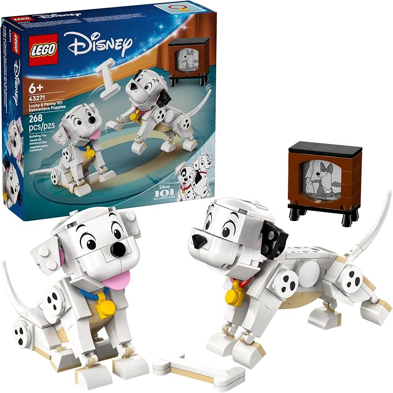 LEGO Disney Lucky Penny 101 Dalmatians Puppies 43271 Birthday Gifts for Girls Boys Ages 6 Building Toy 268 pieces Disney Toy for Display Kids Bedroom or Desk
