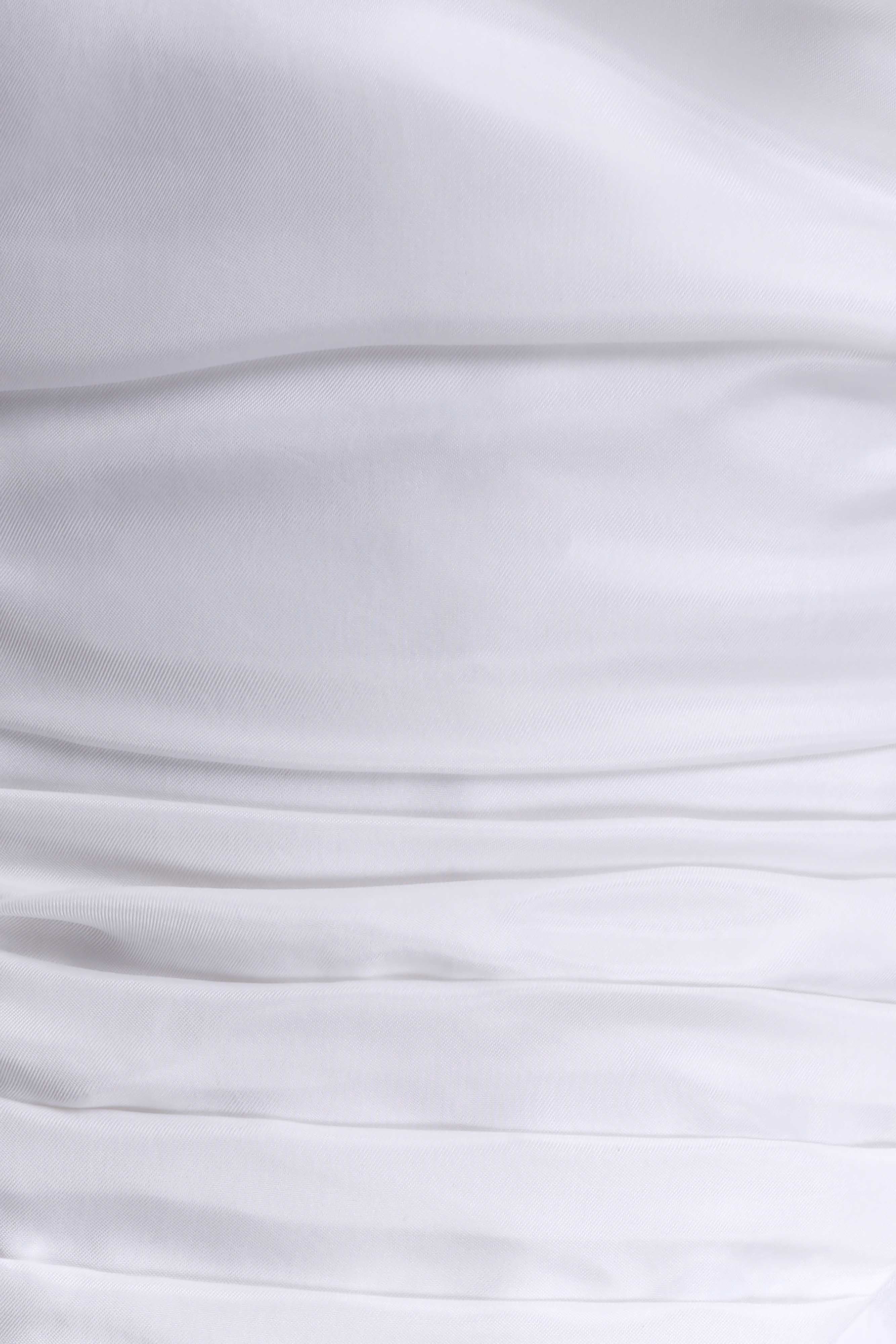 Daniela Ruched Halter Midi Dress White