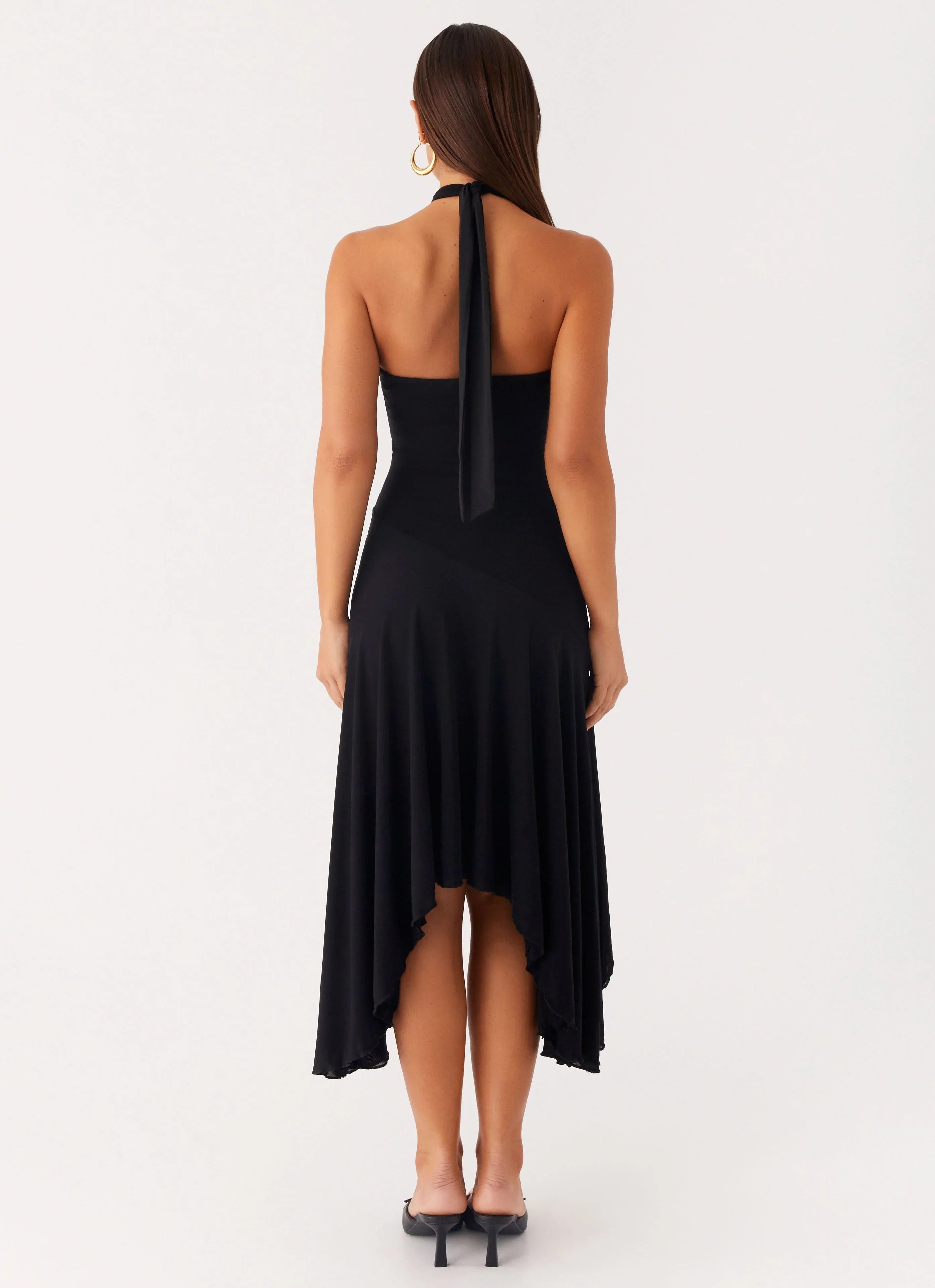 Velvet Sky Midi Dress Black