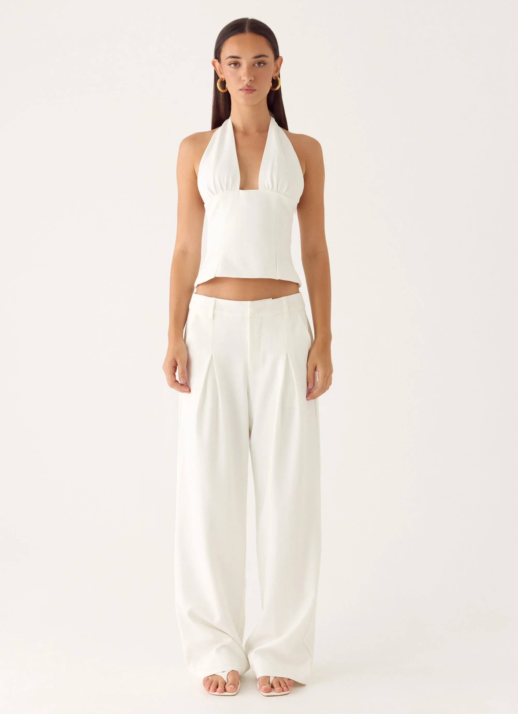 Sora Low Rise Pant White