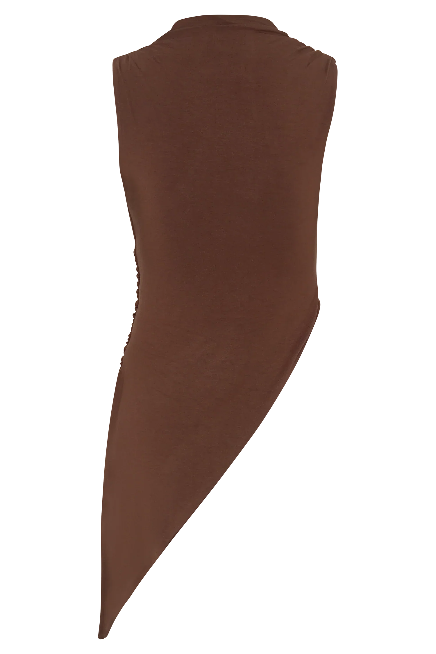 Suong High Neck Gathered Top Mocha
