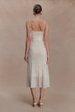 Willa Gathered Mesh Midi Dress Polka Dot