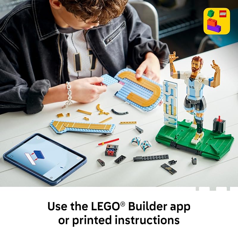 LEGO Editions Lionel Messi Collectors Set Co Pack Building Toy for Kids Soccer Collectible Sports Décor for Boys Girls Ages 12 Gift Idea for Soccer Fans 66818