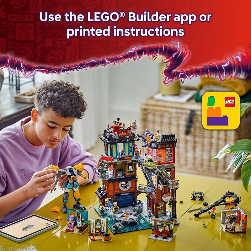 LEGO NINJAGO City Workshops Building Toy Ninja Set for Boys Girls Ages 14 Gift for Teens Includes 10 Minifigures and a Mech for Play and Display 71837